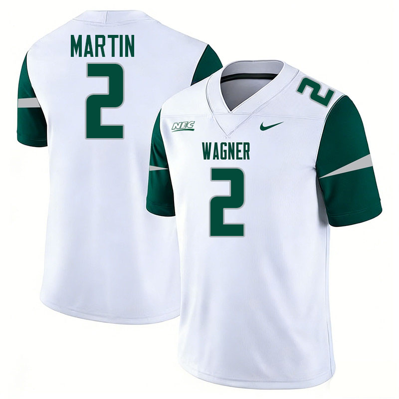 Wagner Seahawks #2 Sam Martin College Football Jerseys,Uniforms Stitched-White